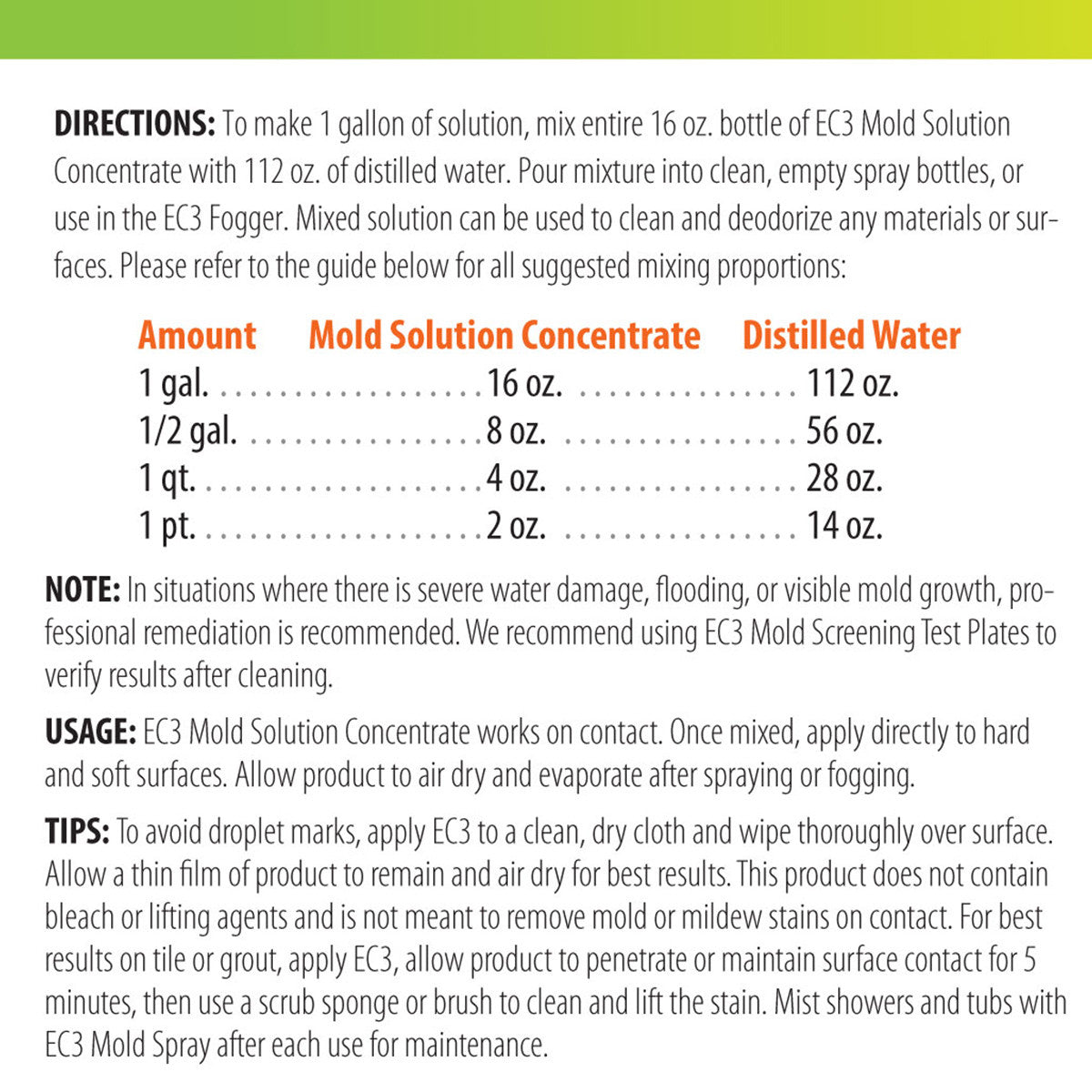 EC3 Mold Solution Concentrate